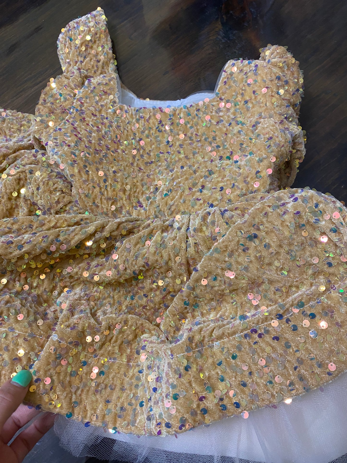 Gold Princess Baby- Toddler- Big Girl Elegant Ball - Party- Christmas Dress