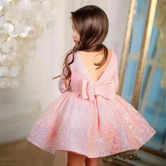Pink Princess Baby- Toddler- Big Girl Elegant Ball - Party- Christmas Dress