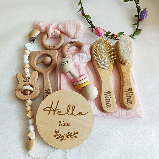 Personalized Name Newborn Gift Set