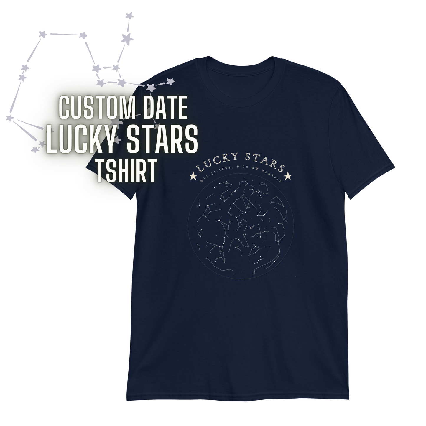 CUSTOM STAR MAP - Lucky Stars Short-Sleeve Unisex T-Shirt-2