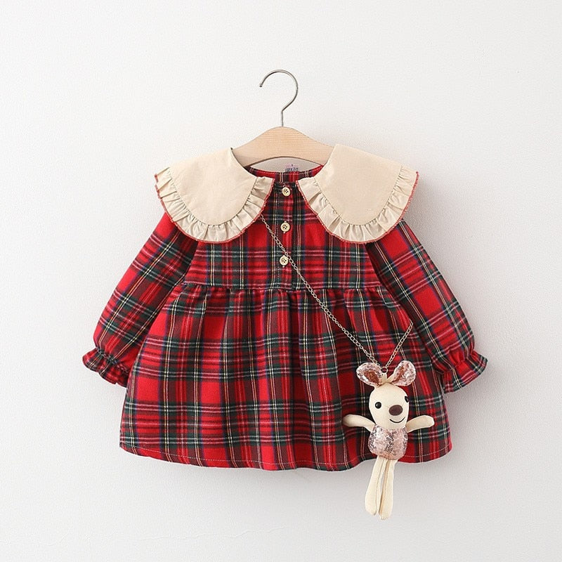 Newborn Baby Toddler Girl Dress With Bear Accessories, Birthday or Daily Baby Clothing 0-2y