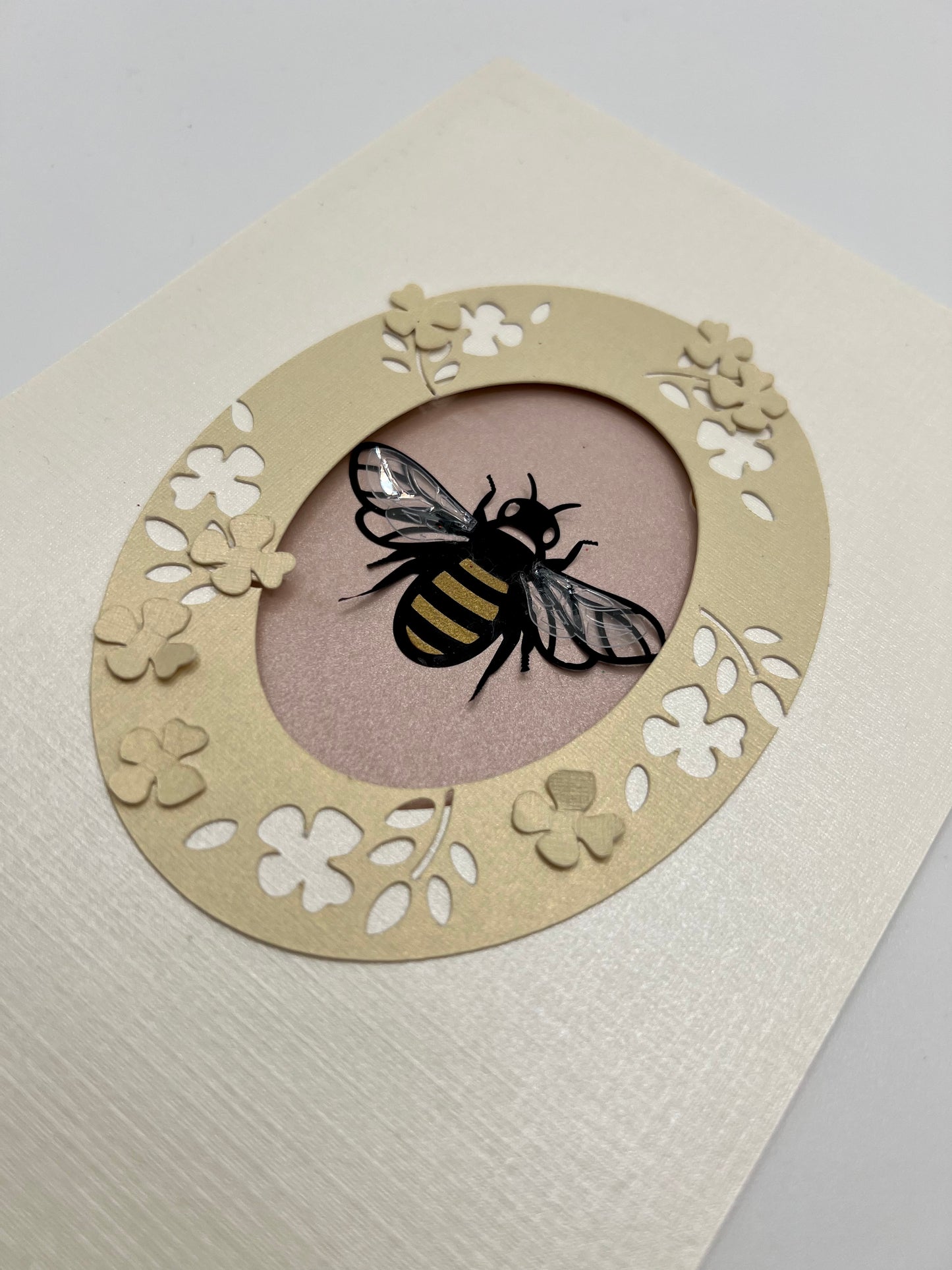 Will You Bee My Valentine Postcard with Photo Frame Handmade 3D Valentines Day Message Card Gift