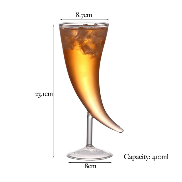 Creative Viking Horn Cocktail Glass