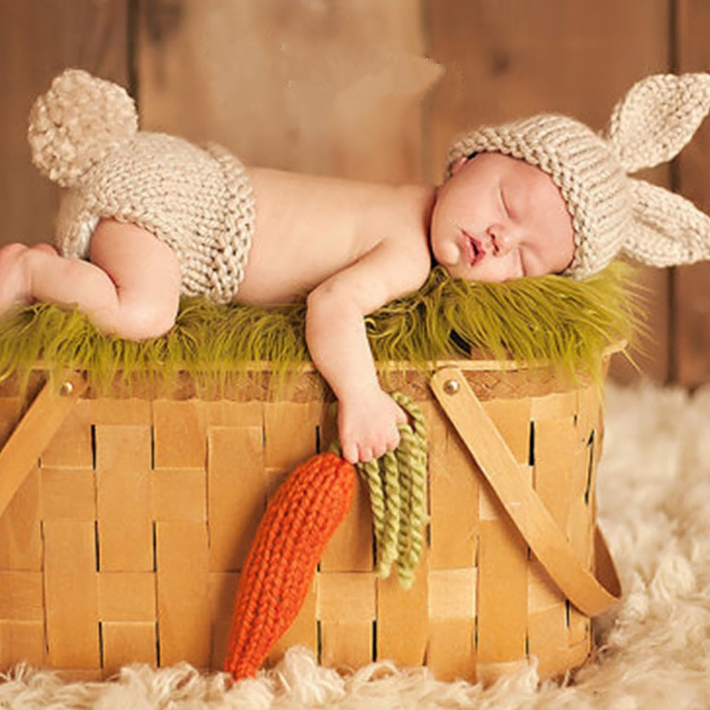 Baby Rabbit Cute Crochet Knit Costume (0-3M)