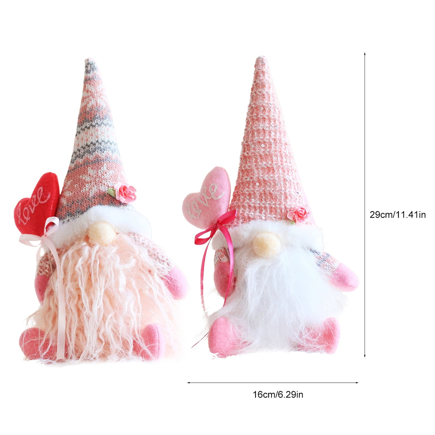 2PCS Valentine's Gnome