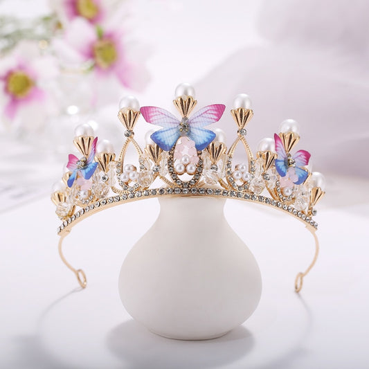 Pearl  Butterfly Crystal Princess Crown