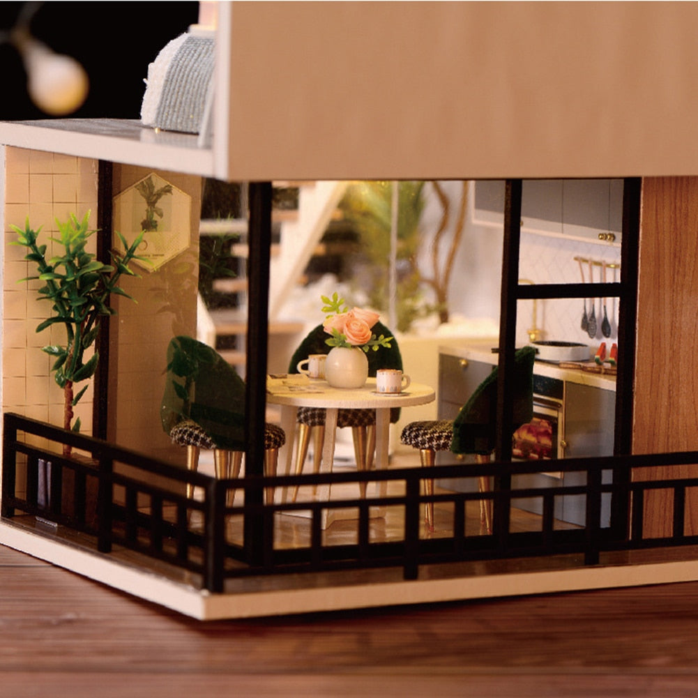 3D DIY Wooden Miniature Loft House