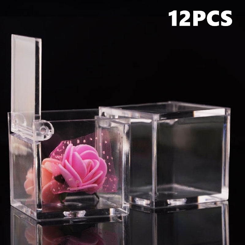 12Pcs Transparent Clear Plastic Candy /Chocolate/ Gift Box