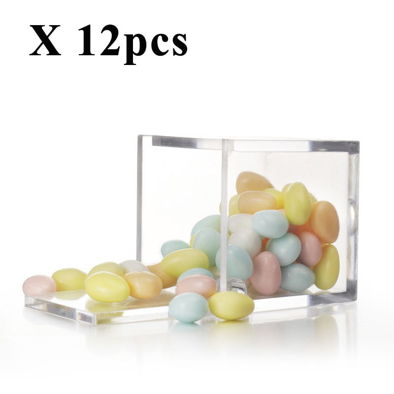 12Pcs Transparent Clear Plastic Candy /Chocolate/ Gift Box